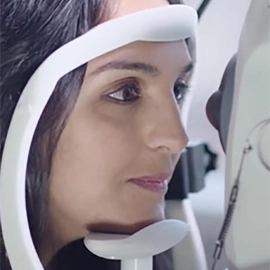 Lady having an OCT scan