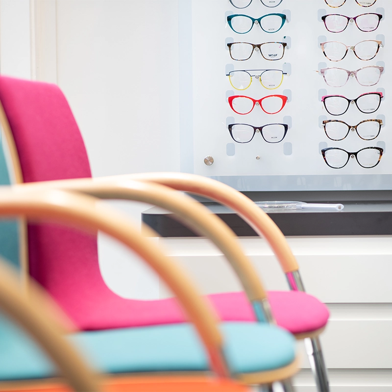 Waiting area with specs in the background
